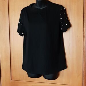 NWOT Women Pearl  Short Sleeve Crew Neck T-Shirt Top. Size L